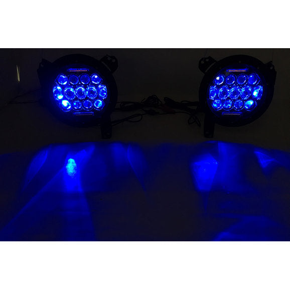 Load image into Gallery viewer, Quake LED Tempest Series RGB 7&quot; LED Headlight Kit for Jeep Wrangler JK, TJ &amp; CJ
