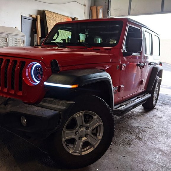 Load image into Gallery viewer, Quake LED 9.5&quot; x 0.75&quot; Slim Chop Kit DRL w/ Sequential Switchback Turn Signal &amp; Side Marker Light for 18-24 Jeep Wrangler JL &amp; Gladiator JT
