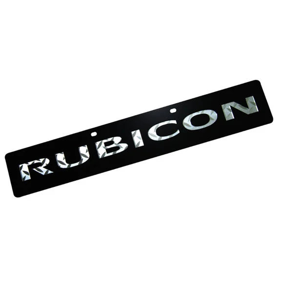 Eurosport Daytona 4440-1 Jeep Trail-Blazer License Plate with Rubicon Logo on Black Acrylic