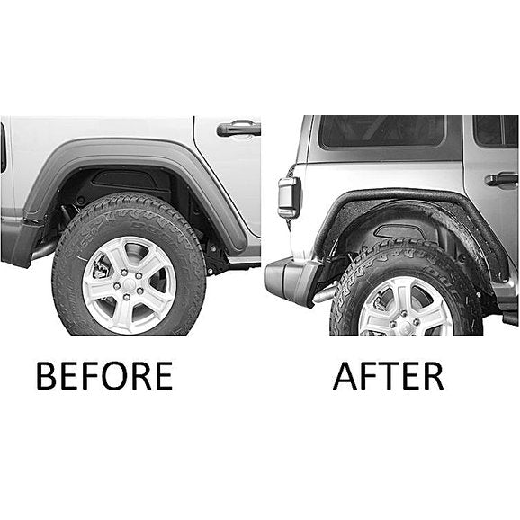 Load image into Gallery viewer, Black Horse Off Road Front &amp; Rear Tubular Fender Flares with Front Inner Fender Liners for 18-24 Jeep Wrangler JL
