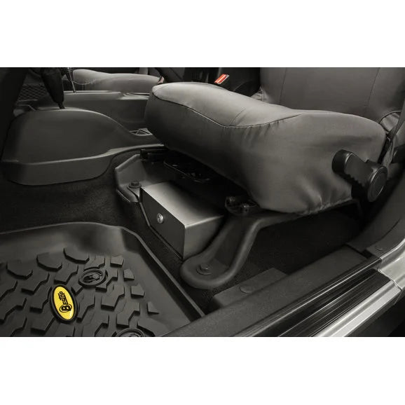 Load image into Gallery viewer, Bestop 42640-01 Locking Under Seat Storage Box in Textured Black for 07-10 Jeep Wrangler &amp; 07-18 Wrangler Unlimited JK Driver Side
