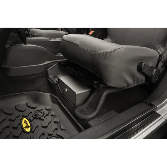 Bestop 42640-01 Locking Under Seat Storage Box in Textured Black for 07-10 Jeep Wrangler & 07-18 Wrangler Unlimited JK Driver Side