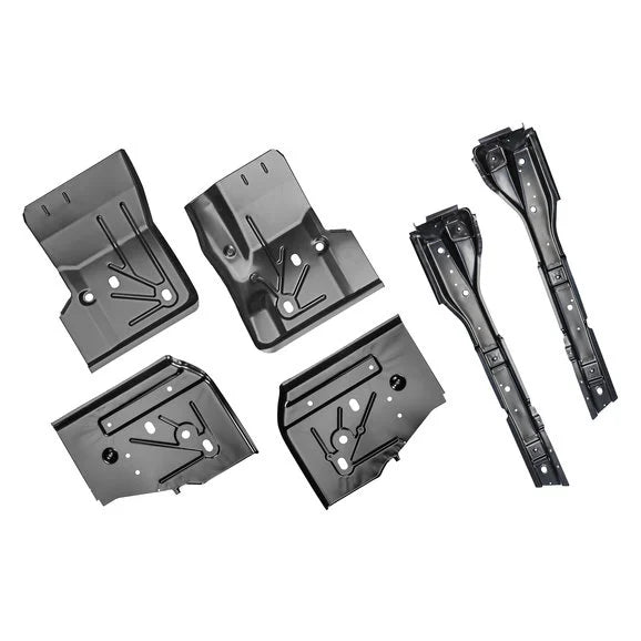 Load image into Gallery viewer, Key Parts 6pc Replacement Stamped Steel Floor Section Kit with Full Length Floor Supports for 97-06 Jeep Wrangler TJ
