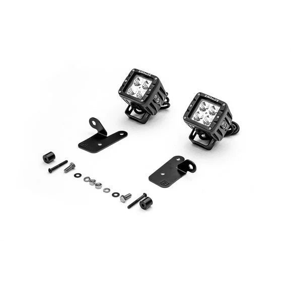 Load image into Gallery viewer, ZROADZ Z364941-KIT2 A Pillar Lower LED Light Mounts with (2) 3&quot; Pod LED Lights for 18-24 Jeep Wrangler JL &amp; Gladiator JT
