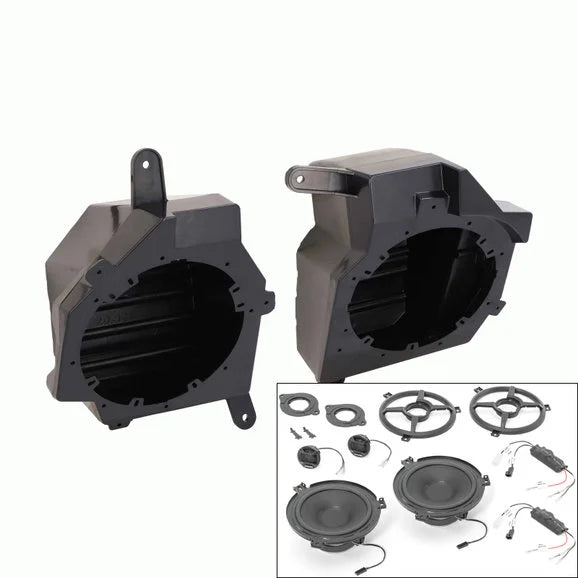 Metra Front Speaker Pods with Alpine SPV-65X-WRA Component 2 Way Speakers for 18-24 Jeep Wrangler JL & Gladiator JT