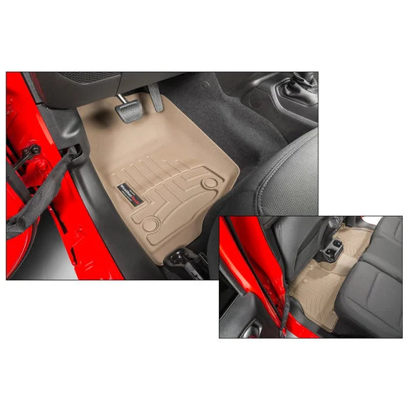 WeatherTech 451313-1-2 DigitalFit Front & Rear FloorLiners in Tan for 2018 Jeep Wrangler Unlimited JL