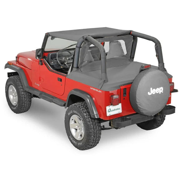 Load image into Gallery viewer, QuadraTop 13814-15 Bimini Top in Black Denim for 87-91 Jeep Wrangler YJ
