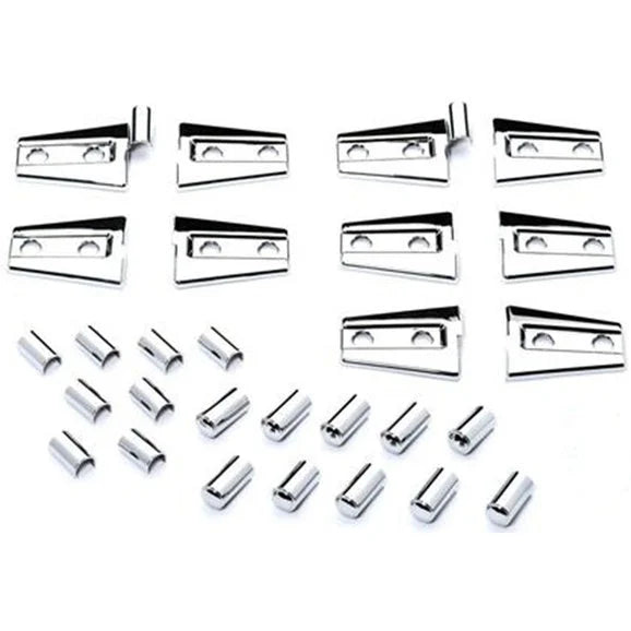 Putco 401271 Chrome Trim Hinges Covers-Door & Hood for 07-18 Jeep Wrangler JK Unlimited