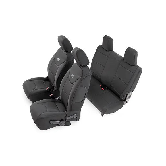 Load image into Gallery viewer, Rough Country 91002A Front &amp; Rear Seat Covers for 08-10 Jeep Wrangler Unlimited JK
