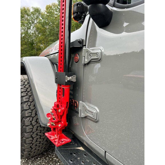 Load image into Gallery viewer, Go Rhino 701011T Front Fender Hi-Lift Jack Mount for 18-23 Jeep Wrangler JL and Gladiator JT
