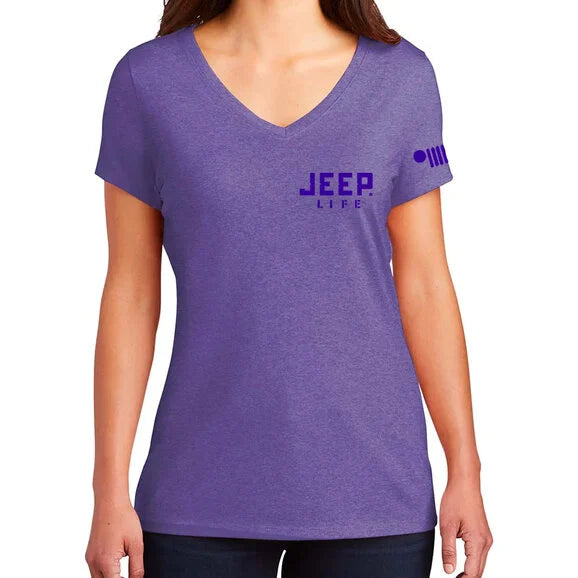 Load image into Gallery viewer, Jeep Merchandise Ladies Jeep Life Purple Tone Triblend V-Neck
