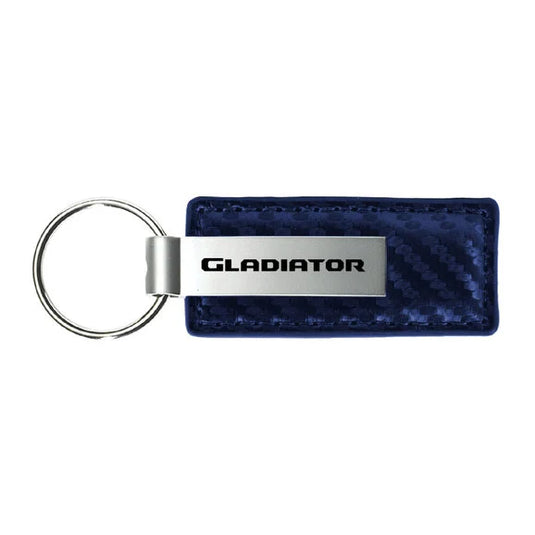 Automotive Gold Carbon Fiber Leather Gladiator Keychain