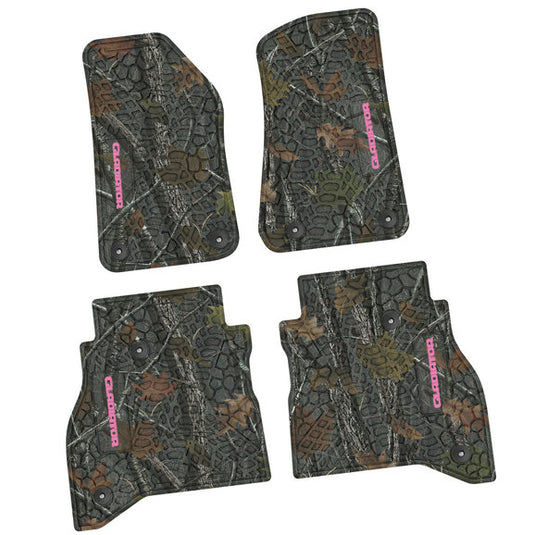 FlexTread Tire Tread/Scorched Earth Scene Front & Rear Floor Liners with GLADIATOR Logo for 20-24 Jeep Gladiator JT