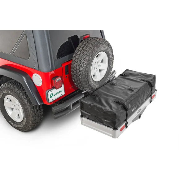 Load image into Gallery viewer, Quadratec Lightweight Aluminum Cargo Rack with Jumbo Rainproof Cargo Storage Bag for 2&quot; Receiver Hitch
