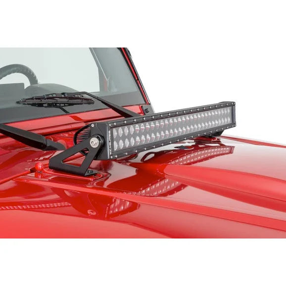 Load image into Gallery viewer, KC HiLiTES 367 Hood Mount C30 LED Bar &amp; Bracket Kit for 07-18 Jeep Wrangler JK
