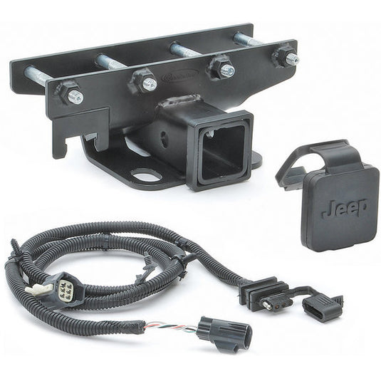 Quadratec Premium 2" Receiver Hitch with Wiring Kit and Hitch Plug for 07-18 Jeep Wrangler JK