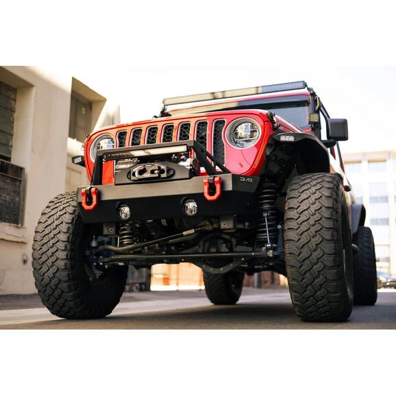 DV8 Offroad FBJL-06 FS-25 Front Stubby Bumper for 07-24 Jeep Wrangler JK, JL & Gladiator JT