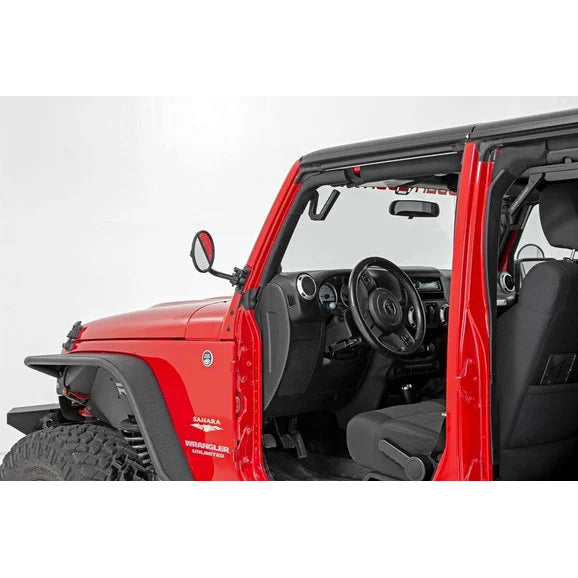 Load image into Gallery viewer, Rough Country 10519 Classic Round Folding Mirrors for 97-18 Jeep Wrangler TJ &amp; JK
