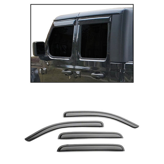 Black Horse Off Road 140340 Rain Guards in Smoke for 18-24 Jeep Wrangler JL & Gladiator JT