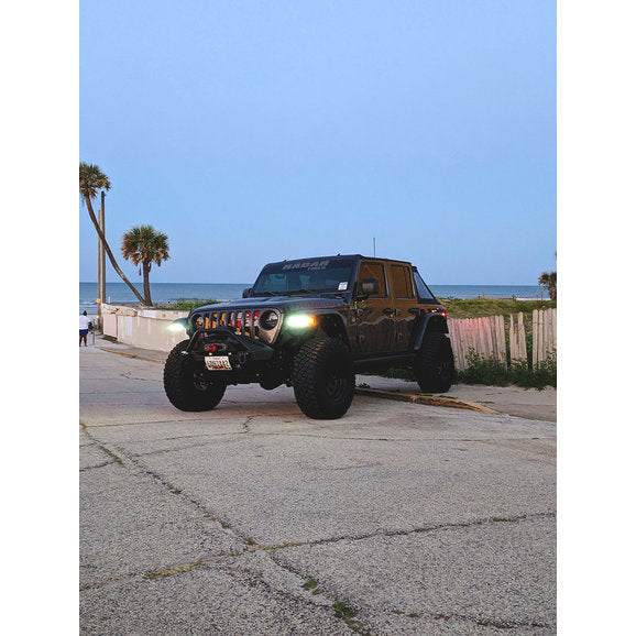 Load image into Gallery viewer, Quake LED QTE991 9.5&quot; x 1.5&quot; Fender Chop Kit w/ DRL Switchback Turn Signal &amp; Amber Side Marker Light for 18-24 Jeep Wrangler JL &amp; Gladiator JT (Rubicon only)
