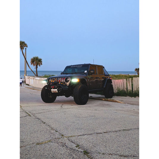 Quake LED QTE991 9.5" x 1.5" Fender Chop Kit w/ DRL Switchback Turn Signal & Amber Side Marker Light for 18-24 Jeep Wrangler JL & Gladiator JT (Rubicon only)