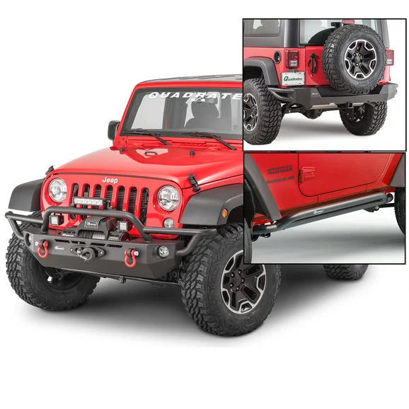 Quadratec QRC Front / Rear Bumper & Rocker Guards for 07-18 Jeep Wrangler JK 2-Door