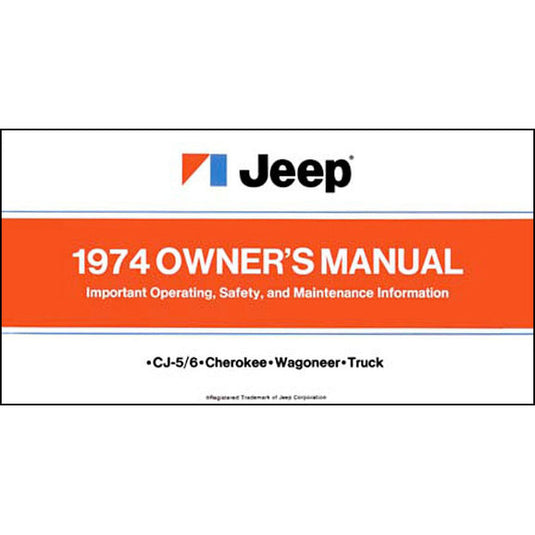 Bishko Automotive Literature Factory Authorized Owners Manuals for 72-86 CJ Jeep Models