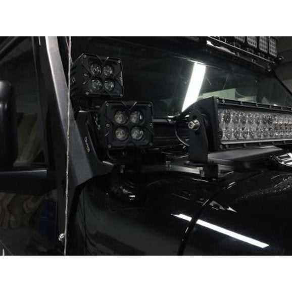 Load image into Gallery viewer, Quake LED QBJ1028 A-Pillar Dual Pods, 52&quot; Roof Light Bar, &amp; 42&quot; Cowl Light Bar Mounts for 18-24 Jeep Wrangler JL &amp; Gladiator JT
