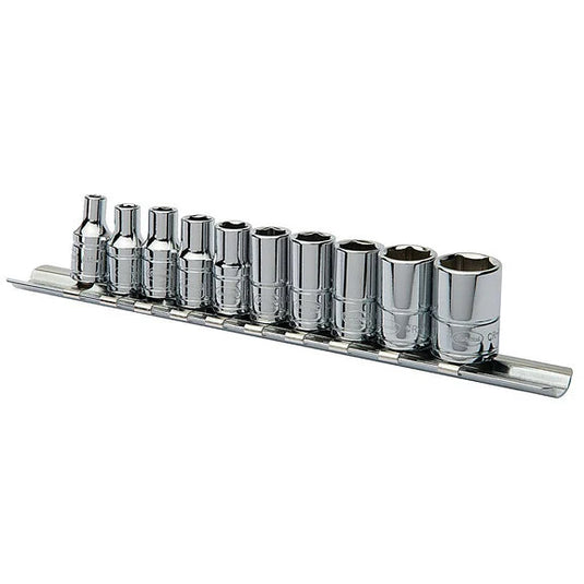 Eastwood 32168 10 Piece 1/4" Drive SAE Shallow Socket Set