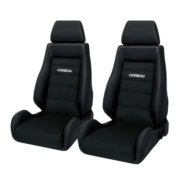 Corbeau GTS II Front Seat Pair in Black Suede/Leather