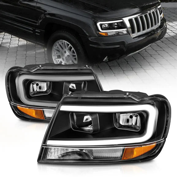 Load image into Gallery viewer, Anzo USA Crystal Plank Style Headlights for 99-04 Jeep Grand Cherokee WJ
