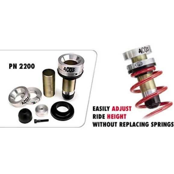 Load image into Gallery viewer, JKS Manufacturing 2200 Front Adjustable Coilover Spacers for 84-06 Jeep Cherokee XJ, Grand Cherokee ZJ, Comanche MJ, Wrangler TJ &amp; Unlimited
