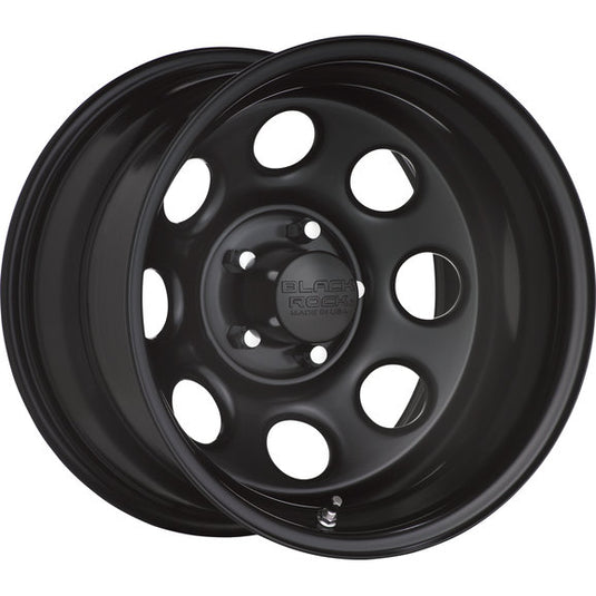 Black Rock Series 997 Type 8 Steel Wheel in Matte Black for Jeep Vehicles with 5x4.5 Bolt Pattern