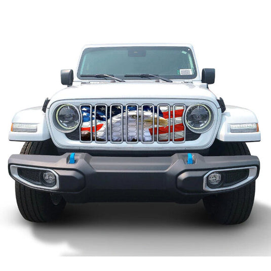 Under The Sun Inserts American Flag Series Grille Insert for 24 Jeep Wrangler JL and Gladiator JT