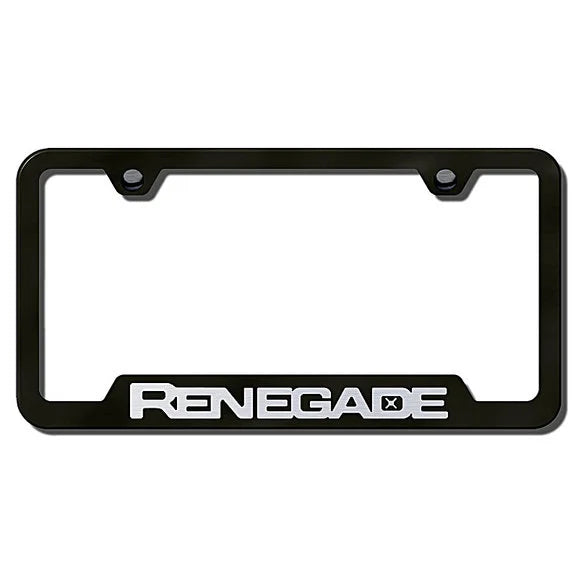 Load image into Gallery viewer, Automotive Gold Laser Etched Cut-Out Renegade Logo License Plate Frame
