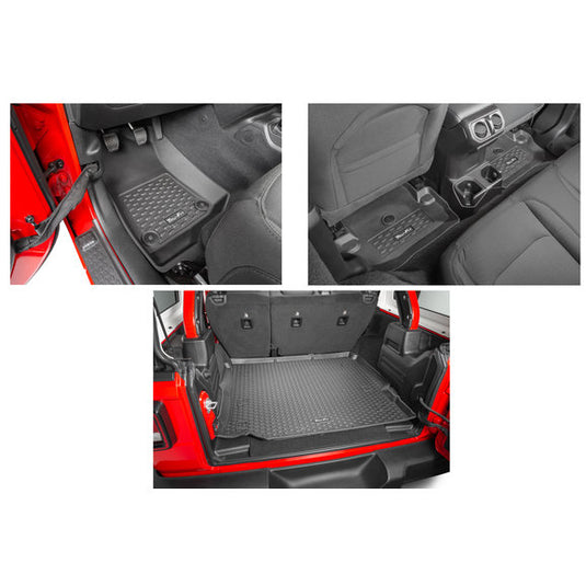 Quadratec Tru-Fit® Floor Liner Triple Combo for 18-22 Jeep Wrangler JL 2-Door