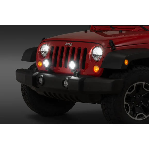 Load image into Gallery viewer, Quadratec Hi Performance 4&quot; Round LED Light Kit for 07-09 Jeep Wrangler JK
