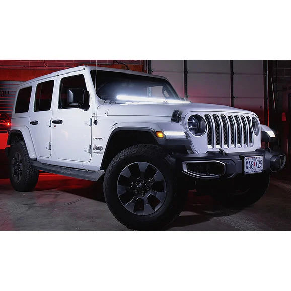 Load image into Gallery viewer, Diode Dynamics Hood Mounted 50&quot; LED Light Bar Kit for 18-24 Jeep Wrangler JL &amp; Gladiator JT
