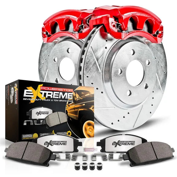 Power Stop KC2221-36 Rear Z36 Extreme Performance Truck & Tow Brake Kit with Calipers for 05-10 Jeep Grand Cherokee WK & Commander XK