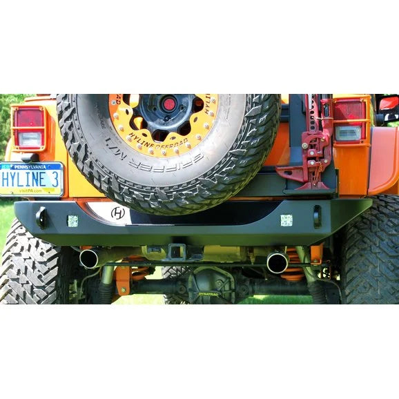 Load image into Gallery viewer, HyLine OffRoad Ridgeline Midwidth Rear Bumper with Tire Carrier for 07-18 Jeep Wrangler JK
