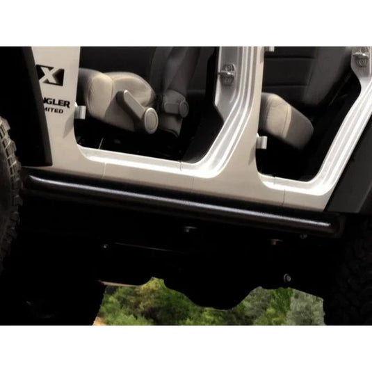 Mopar 82210575AG Enhanced Rock Rails with Tubular Rub Rail in Satin Black for 07-18 Jeep Wrangler Unlimited JK 4 Door