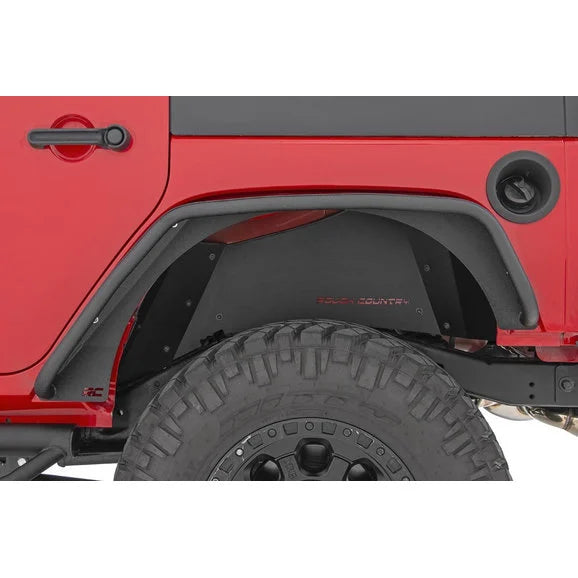 Load image into Gallery viewer, Rough Country 10533 Front &amp; Rear Tubular Fender Flares for 07-18 Jeep Wrangler JK
