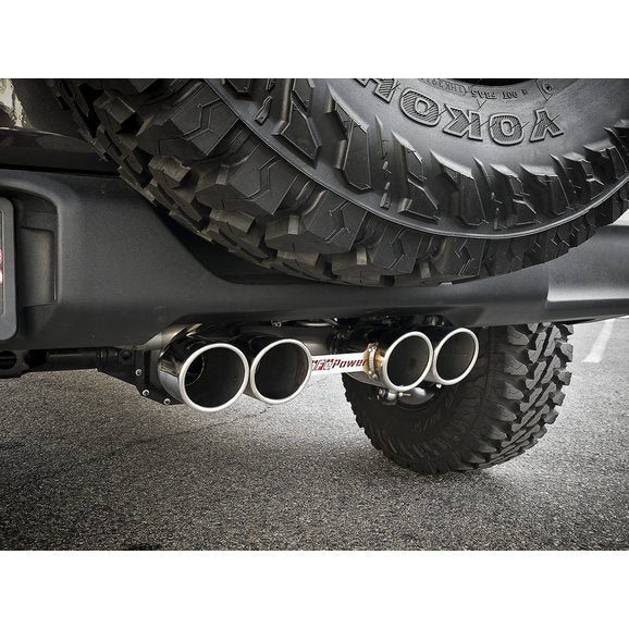 Load image into Gallery viewer, aFe Power Rebel Series 2.5&quot; 304 Stainless Cat-Back w/ 3.5&quot; Quad Tips for 18-24 Jeep Wrangler JL
