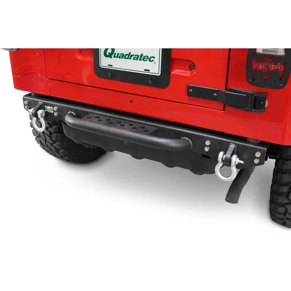 Load image into Gallery viewer, Fishbone Offroad FB22072 Piranha Series Rear Bumper with Step and D-Ring Tabs for 87-06 Wrangler YJ/TJ
