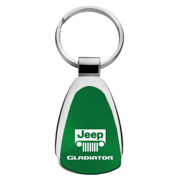 Load image into Gallery viewer, Automotive Gold Teardrop Jeep Logo Gladiator Keychain
