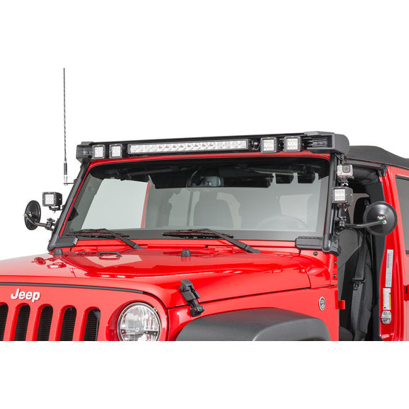 Load image into Gallery viewer, Rugged Ridge 11232.50 Elite Fast Track Windshield Light Bar Mounting Brackets for 07-18 Jeep Wrangler JK
