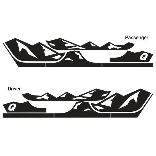 Quadratec 13135 0700 Premium Vinyl Rocker Panel Mountain Decal with Q Logo for 07-18 Wrangler Unlimited JK