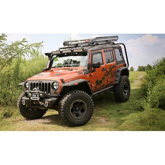 Rugged Ridge 11640.09 Hurricane Flat Fender Flares with EU Side Maker in Textured Black for 07-18 Jeep Wrangler JK