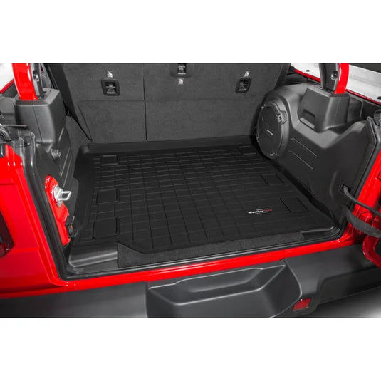 WeatherTech Rear Cargo Liner in Black for 18-22 Jeep Wrangler JL Unlimited with Cloth Seats
