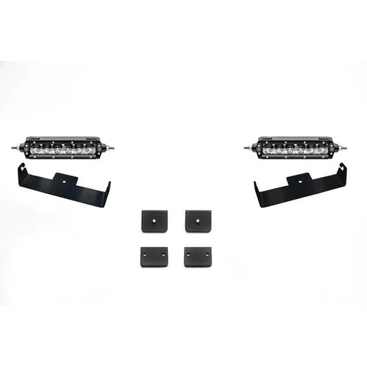 ZROADZ Z310006-KIT Panel Mount Kit with two 6" ZROADZ LED Straight Single Row Slim Light Bars for 18-20 Jeep Wrangler JL & Gladiator JT